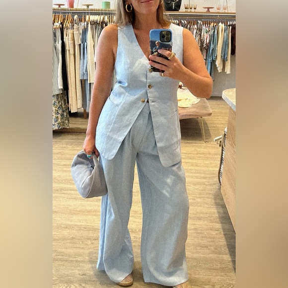 Posse Lorenzo Vest and Parker Trousers Set, M, Silver Blue - Picture 10 of 11